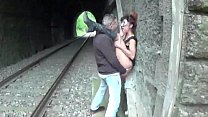 free dool italian slut fucked at the station swallows cum video
