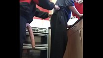 free bisexual guy films himself getting his ass pegged with a large dildo by masked girlfriend in the kitchen video