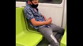 free sack mask jacking off in the subway video