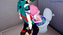 free mina ashido and momo yaoyorozu and izuku midoriya intense sex my hero academia hentai video