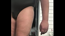 free gummybear french chubby sissy femboy jinna wear one piece swimsuit when stretched her nipples and testicules video